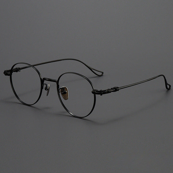 Titanium Vintage Round Eyeglasses FramesBK-GP401