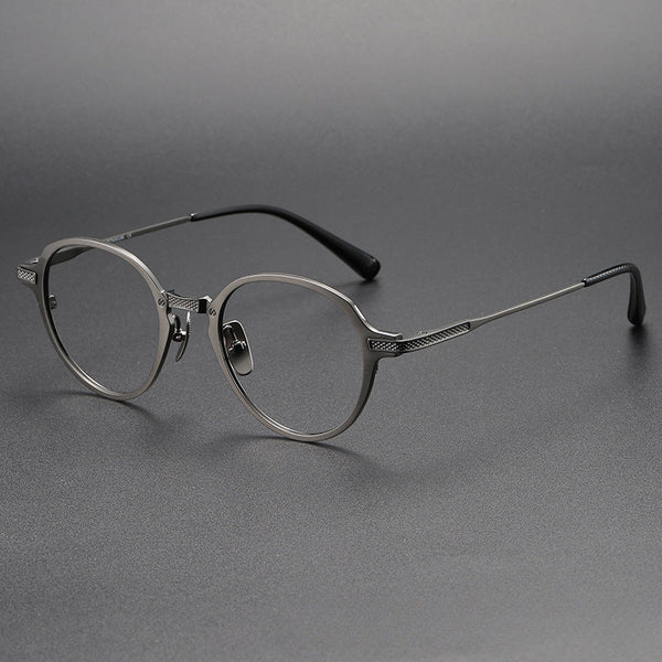 Titanium Vintage Round Eyeglasses Frames DTX426