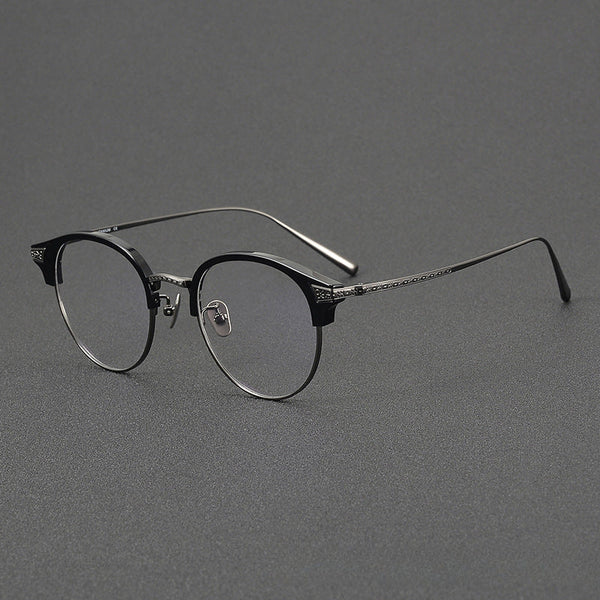 Mabry Vintage Titanium Round Glasses Frame