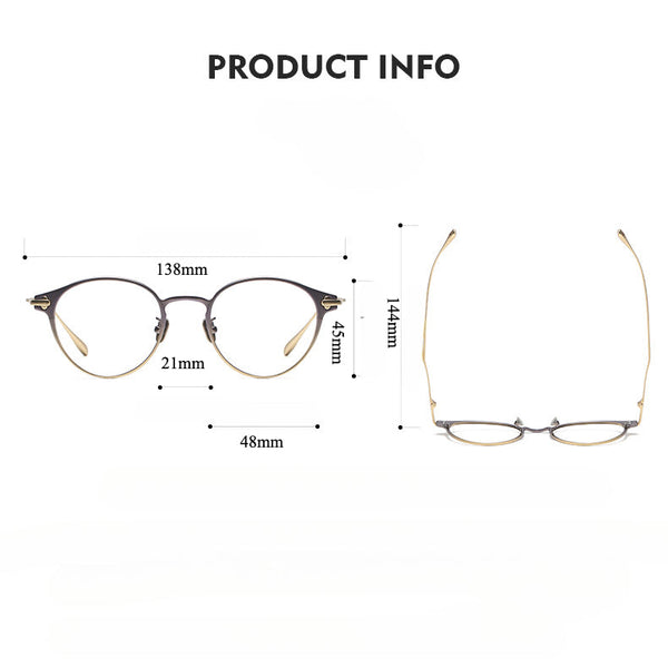 Titanium Vintage Oval Eyeglasses Frames respect-dome