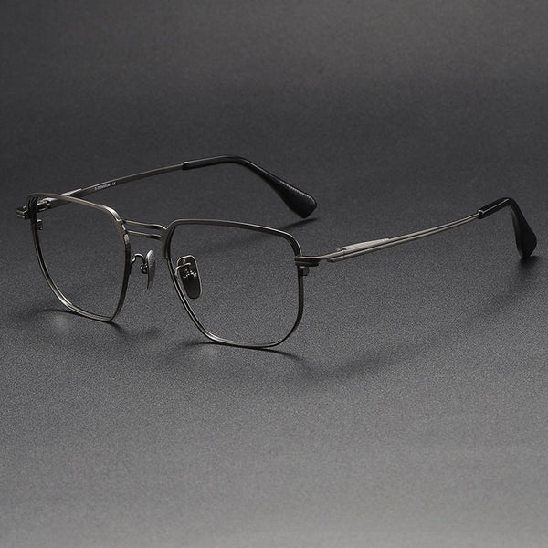 Hahn Business Square Titanium Double-bridge Glasses Frame