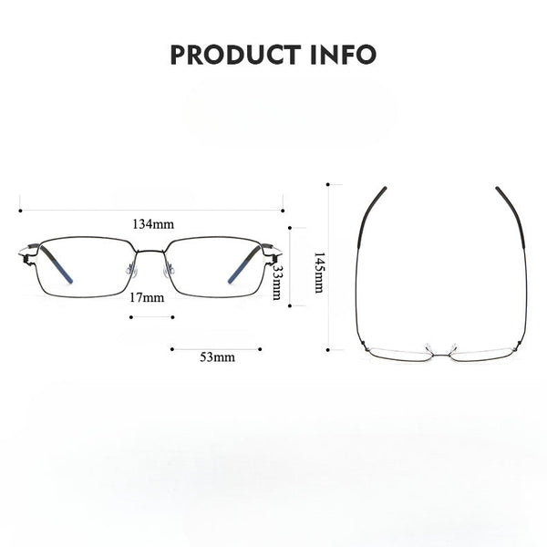 Retro Titanium Square Glasses Frame TIM
