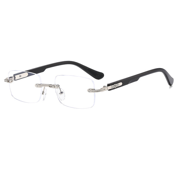 Croxx Square Frameless Stylish Embossed Anti-Blue Light Reading Glasses