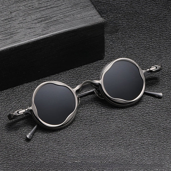 Zev Round Titanium Glasses Frame With Magnetic Sunglasses Clips