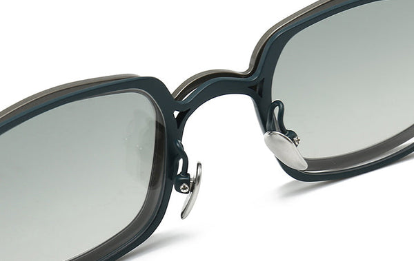 Ewa Square Titanium Glasses Frame With Magnetic Sunglasses Clips