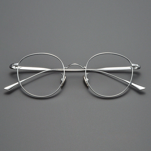 Titanium Vintage Round Eyeglasses Frames ST GWS-835