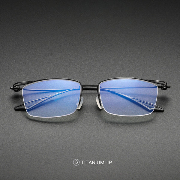 Lynch Versatile Rectangle Pure Titanium Half-frame Glasses Frame