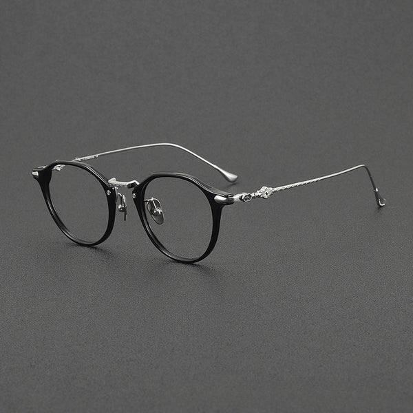 Schnurr Vintage Titanium Oval Glasses Frame