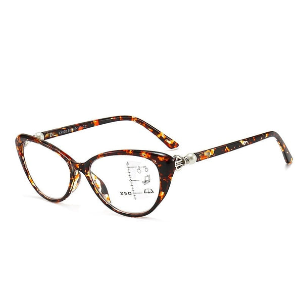 Women's Ladies Fashionable Cat Eye Zoom Hd Anti-Blue Light Reading Glasses
