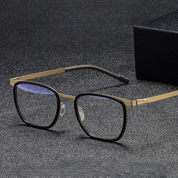 Moxley Retro Rectangle Titanium Business Glasses Frame