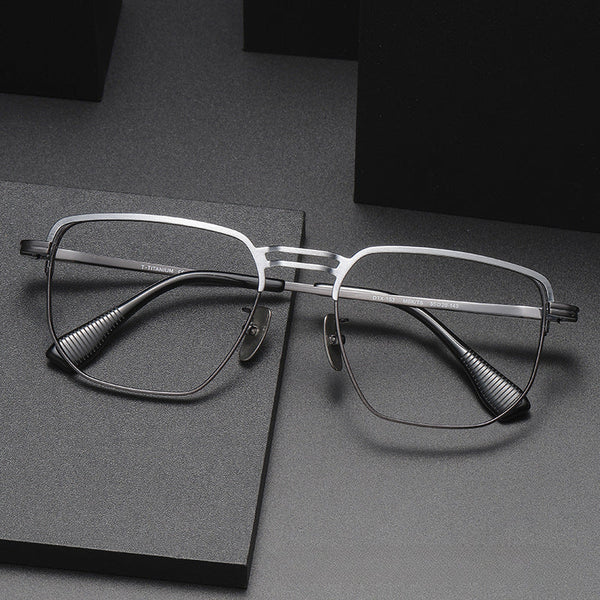 Hahn Business Square Titanium Double-bridge Glasses Frame