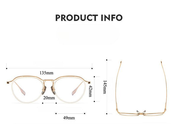 Titanium Vintage Oval Eyeglasses Frames DTX131
