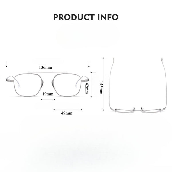 Retro Titanium Square Glasses Frame KMN9501