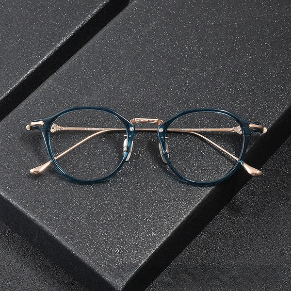 Schnurr Vintage Titanium Oval Glasses Frame
