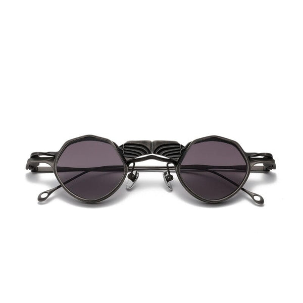 York Geometric Titanium Glasses Frame With Magnetic Sunglasses Clips