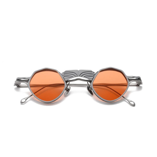 York Geometric Titanium Glasses Frame With Magnetic Sunglasses Clips
