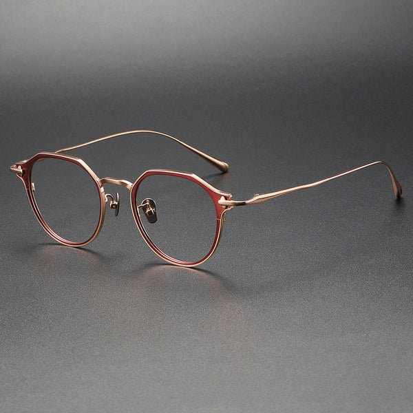 Titanium Vintage Round Eyeglasses Frames Bacchus