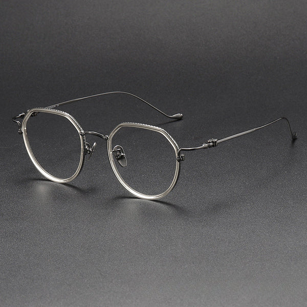 Titanium Geometric Glasses Frame 80925