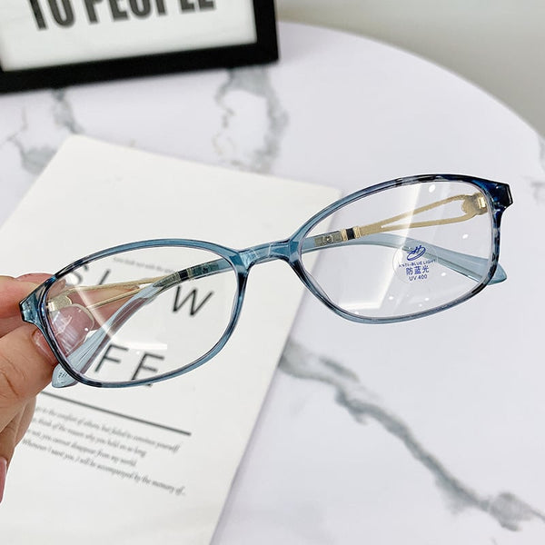 Women's Fashion Lightweight Metal Anti-Blue Light Reading Glasses