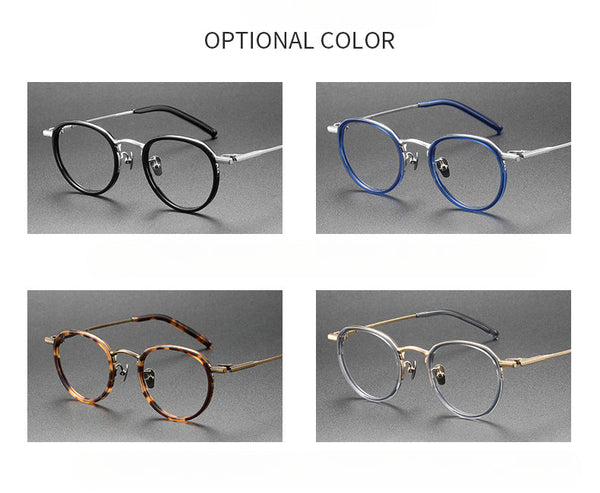 Henk Titanium Vintage Oval Eyeglasses Frame