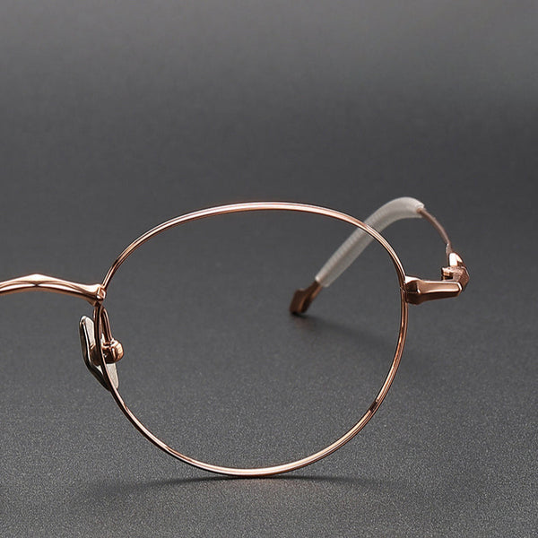 Titanium Vintage Oval Eyeglasses Frames EP