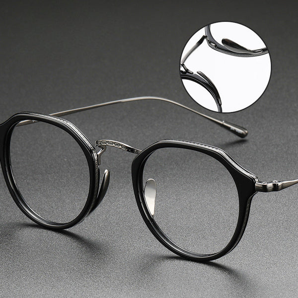 Titanium Vintage Geometric Eyeglasses Frames KMN1113