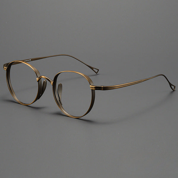 Titanium Vintage Round Eyeglasses Frames ST10519