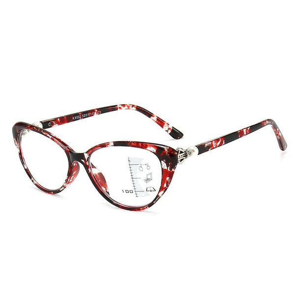 Women's Ladies Fashionable Cat Eye Zoom Hd Anti-Blue Light Reading Glasses