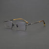 【Natural Horn Series】Fessler Vintage Titanium Rectangle Glasses Frame