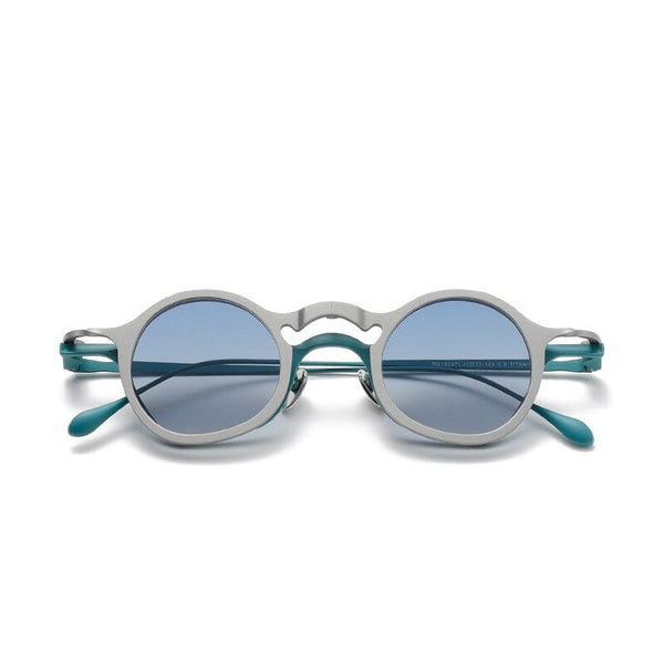 Racca Round Titanium Glasses Frame With Magnetic Sunglasses Clips