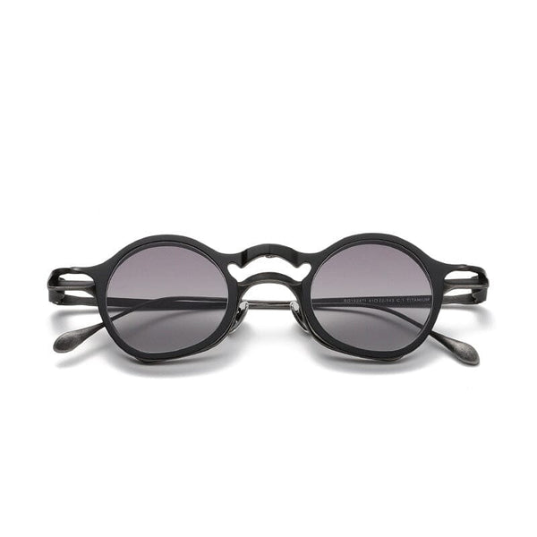 Racca Round Titanium Glasses Frame With Magnetic Sunglasses Clips