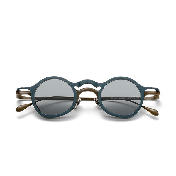 Racca Round Titanium Glasses Frame With Magnetic Sunglasses Clips