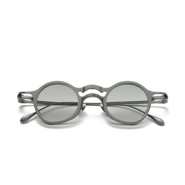 Racca Round Titanium Glasses Frame With Magnetic Sunglasses Clips