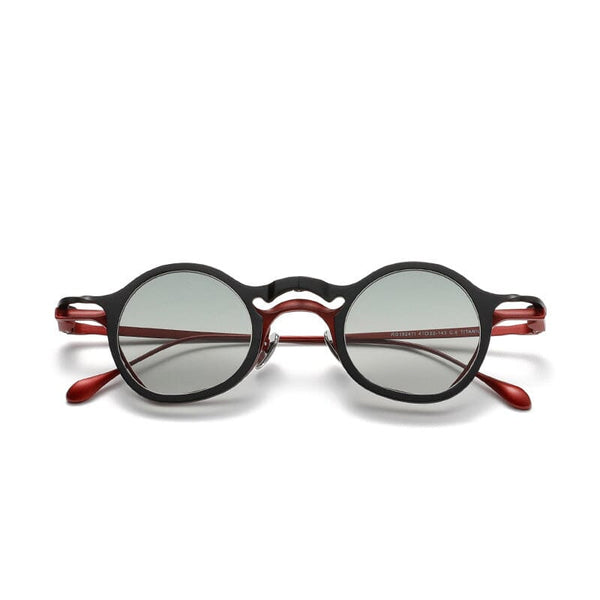 Racca Round Titanium Glasses Frame With Magnetic Sunglasses Clips