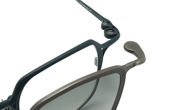 Ewa Square Titanium Glasses Frame With Magnetic Sunglasses Clips