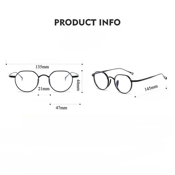 Titanium Geometric glasses FrameKMN-9916