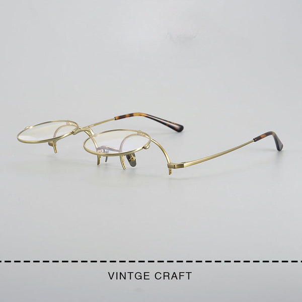Harley Retro Round Titanium Flip-up Glasses Frame