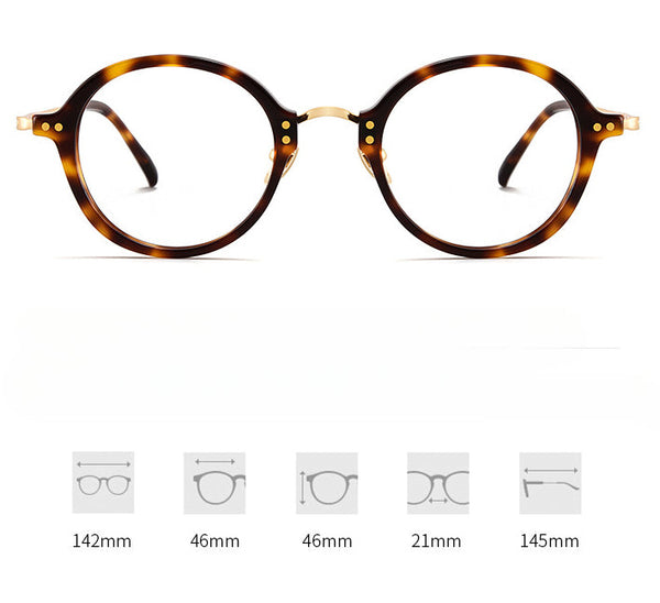 Titanium Vintage Round Eyeglasses FramesBT55003