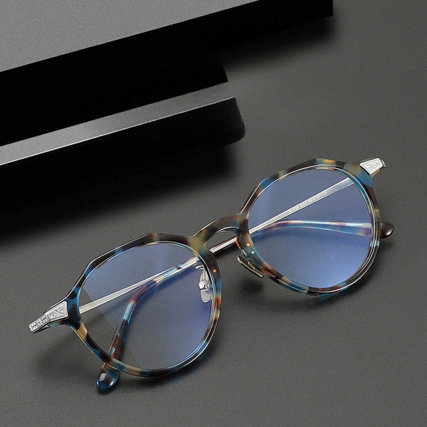 Raffi Retro Polygon Titanium Glasses Frame