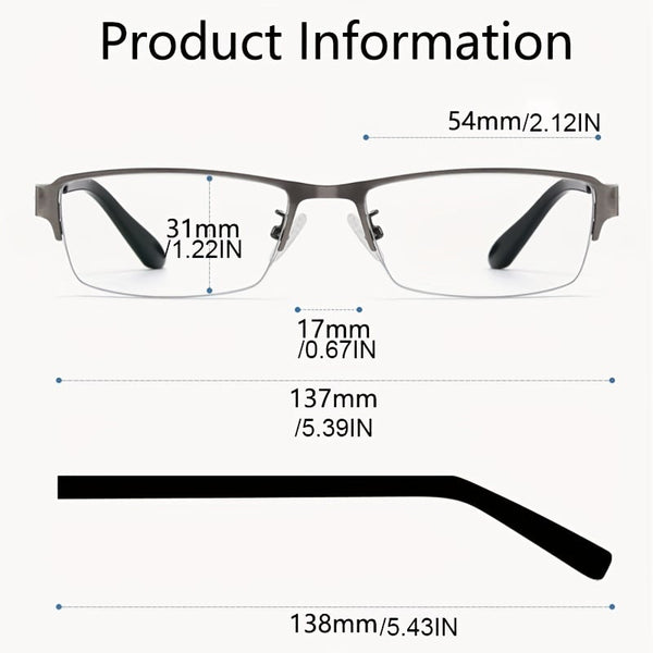 Color-Changing Business Aluminum Alloy Myopia Glasses