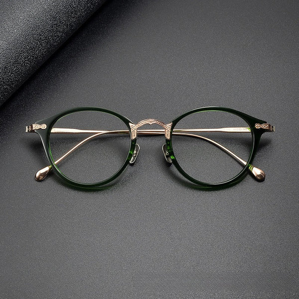 Jeron Retro Oval Titanium Glasses Frame