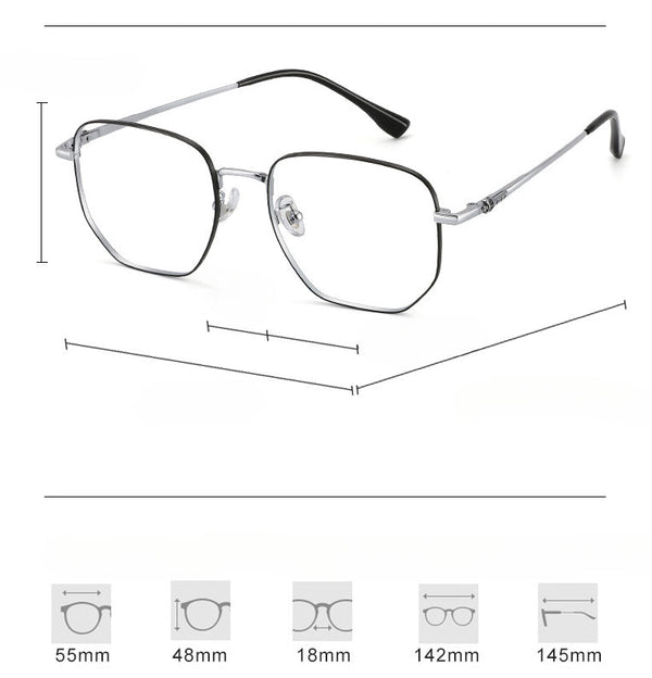 Titanium Geometric Glasses Frame ST122217