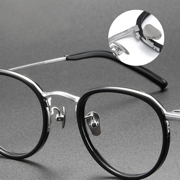 Henk Titanium Vintage Oval Eyeglasses Frame
