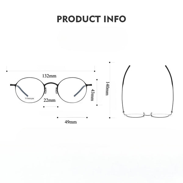Titanium Vintage Round Eyeglasses Frames 5504