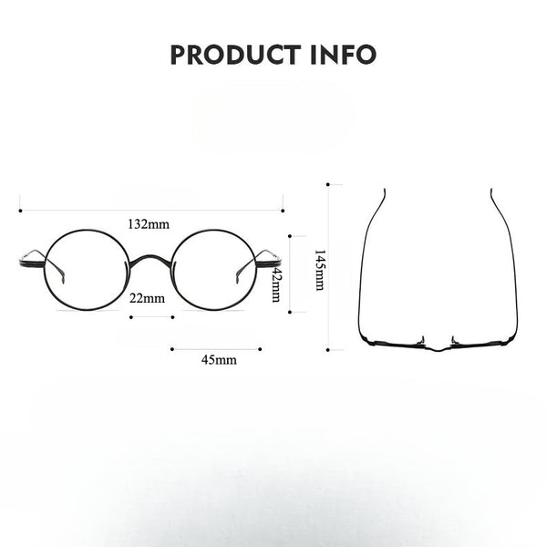 Titanium Vintage Round Eyeglasses Frames 10518R