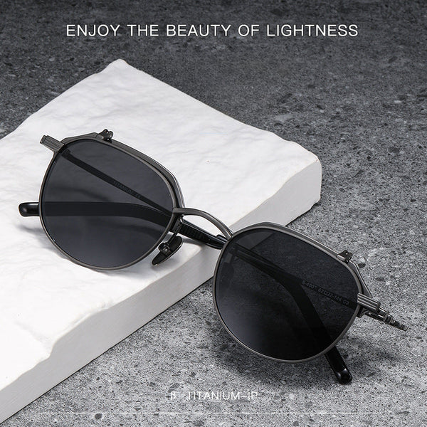 Zow Titanium Business Glasses Frame With Flip-top Sunglasses Clips