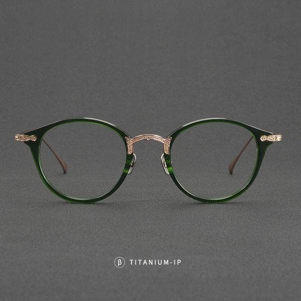 Jeron Retro Oval Titanium Glasses Frame