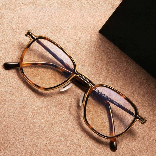 Larkin Retro Titanium Square Glasses Frame