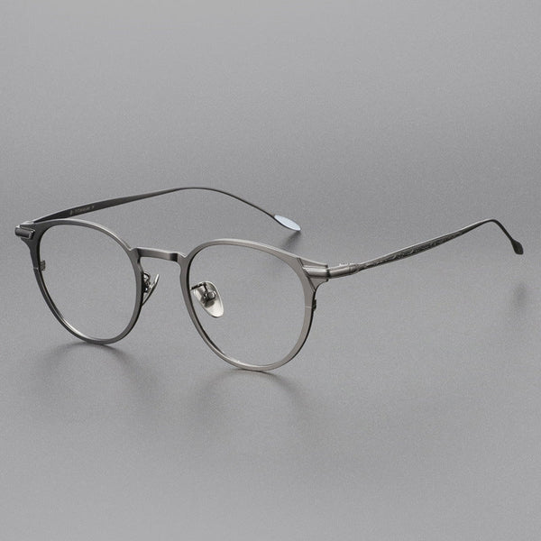 Titanium Vintage Round Eyeglasses Frames ST UF0-061