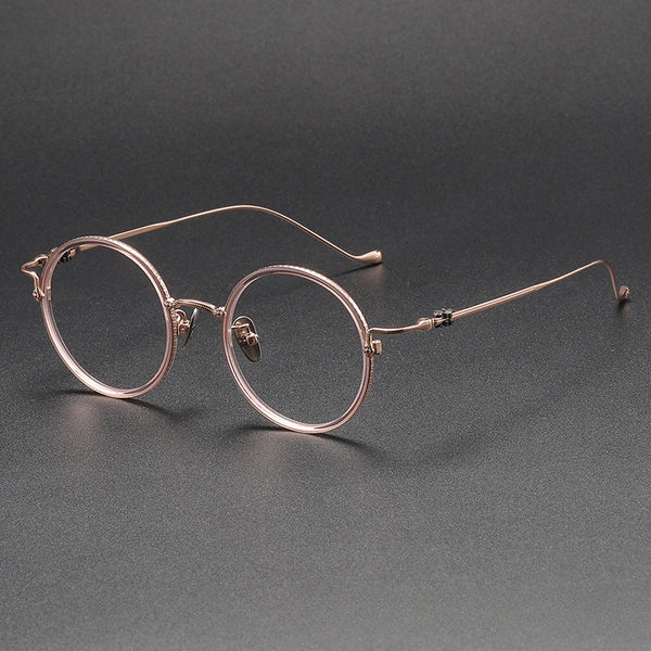 Titanium Vintage Round Eyeglasses Frames 80924